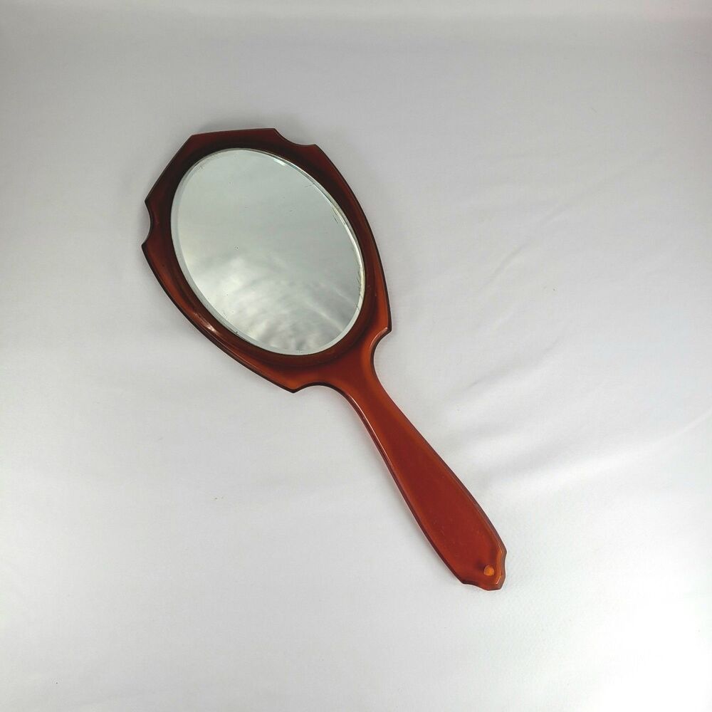 Vintage Vanity Hand Mirror MCM Art Deco Retro Whimsigoth Witchy Mid-Century